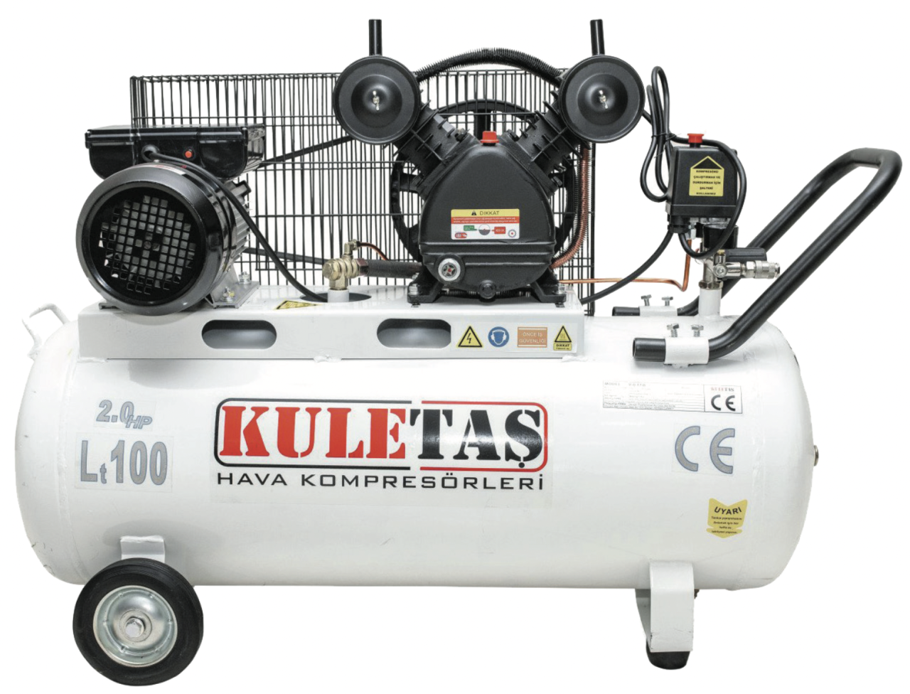 KULETAŞ 100 LT 2 HP 8BAR PİSTONLU HAVA KOMPRESÖRÜ