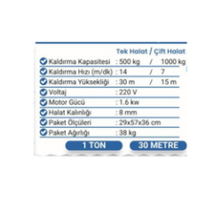 SHUN 1 TON 30 METRE PROFESYONEL VİNÇ 220V