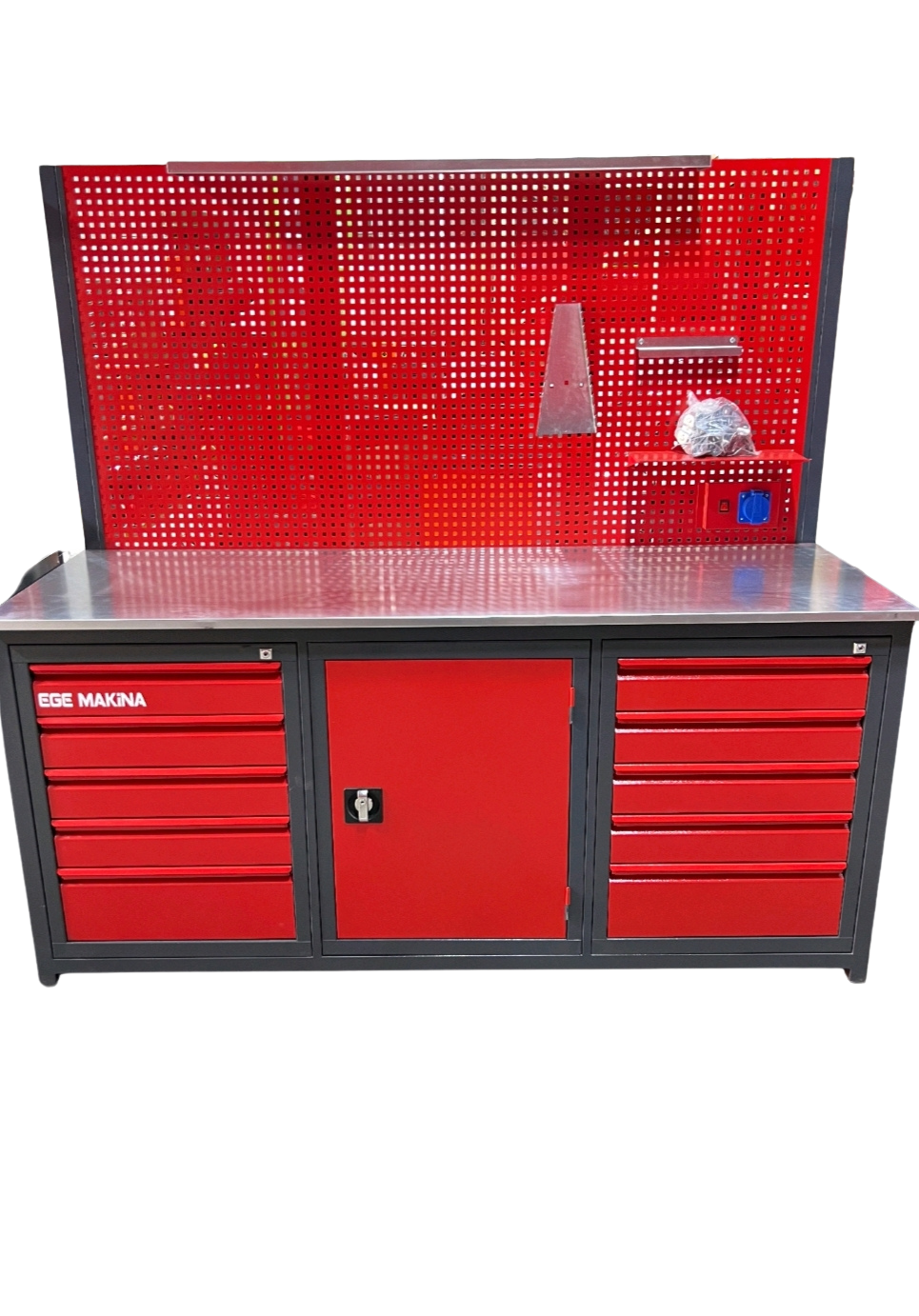 2 METRE 10 ÇEKMECELİ 1 DOLAPLI TEZGAH