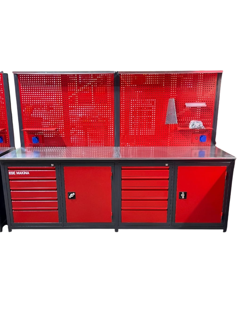 2.5 Metre 10 Çekmeceli 2 Dolaplı Tezgah