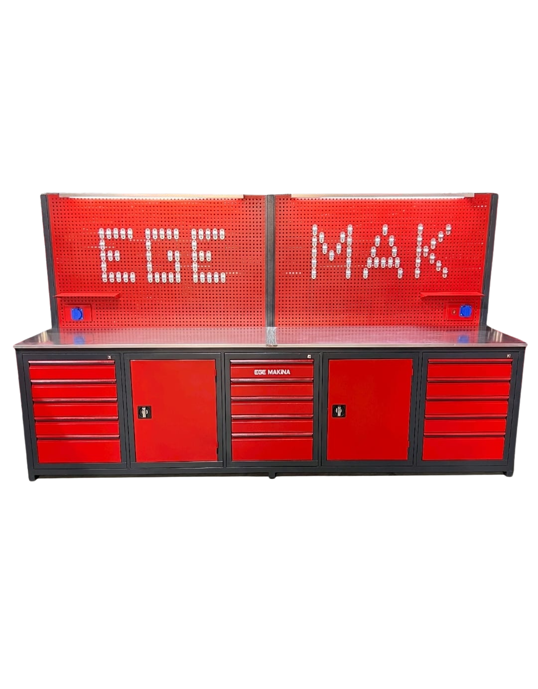 3.15 Metre 15 Çekmeceli 2 Dolaplı Tezgah