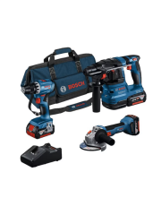 Bosch 0615A5007L GSR 18V-45 + GWS 18V-8 + GBH 18V-22 Üç Akülü 4 Ah Kombo Set
