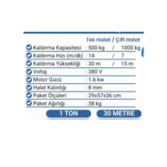 SHUN 1 TON 30 METRE  PROFESYONEL VİNÇ 380 VOLT