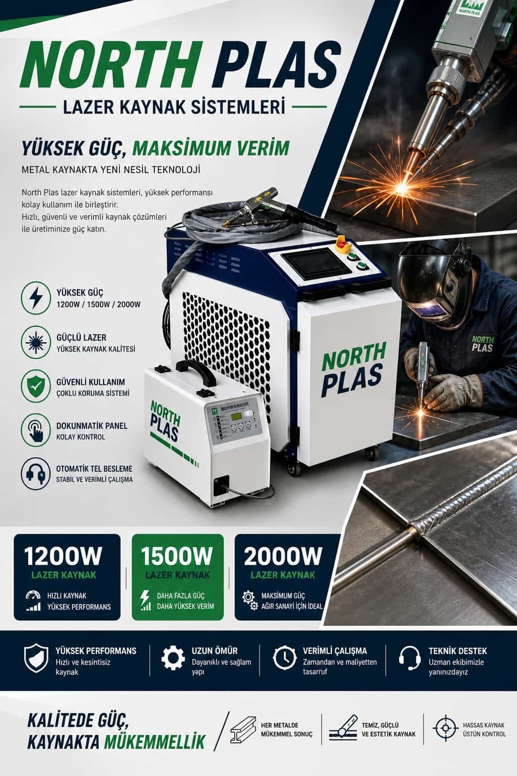 NORTH PLAS LAZER KAYNAK MAKİNASI 1500 W