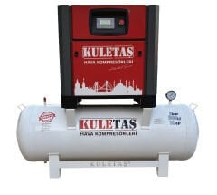 Kuletaş 500 Lt 10 Hp Endüstriyel Tank Üstü Vidalı Hava Kompresörü