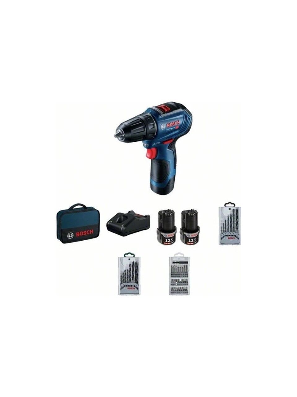 Bosch GSR 12V-30 + 39Parça Vidalama Seti Akülü Delme Vidalama Makinesı