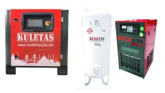 10 HP İNVERTÖR MOTORLU ENDÜSTRİYEL VİDALI HAVA KOMPRESÖRÜ 8 BAR 220 V ( TANK VE KURUTUCU DAHİL)