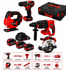 KÖMÜRSÜZ KOMBO AKÜLÜ 4LÜ SET( SUNTA KESME,DEKUPAJ,MATKAP,KIRICI DELİCİ)