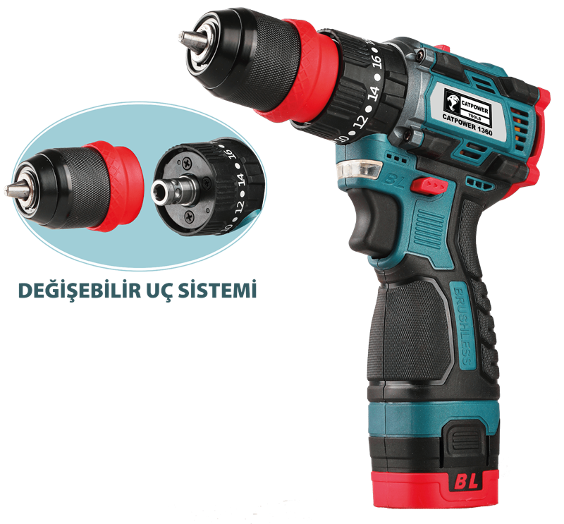 CATPOWER 1360 KÖMÜRSÜZ AKÜLÜ VİDALAMA 16V Lİ-İON 2.0Ah