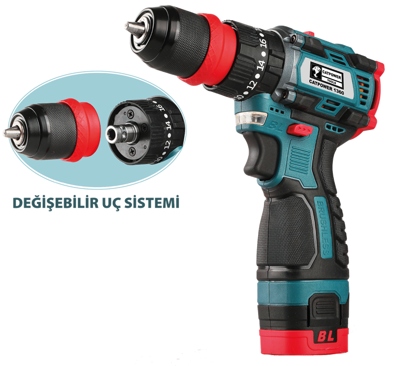 CATPOWER 1360 KÖMÜRSÜZ AKÜLÜ VİDALAMA 16V Lİ-İON 2.0Ah