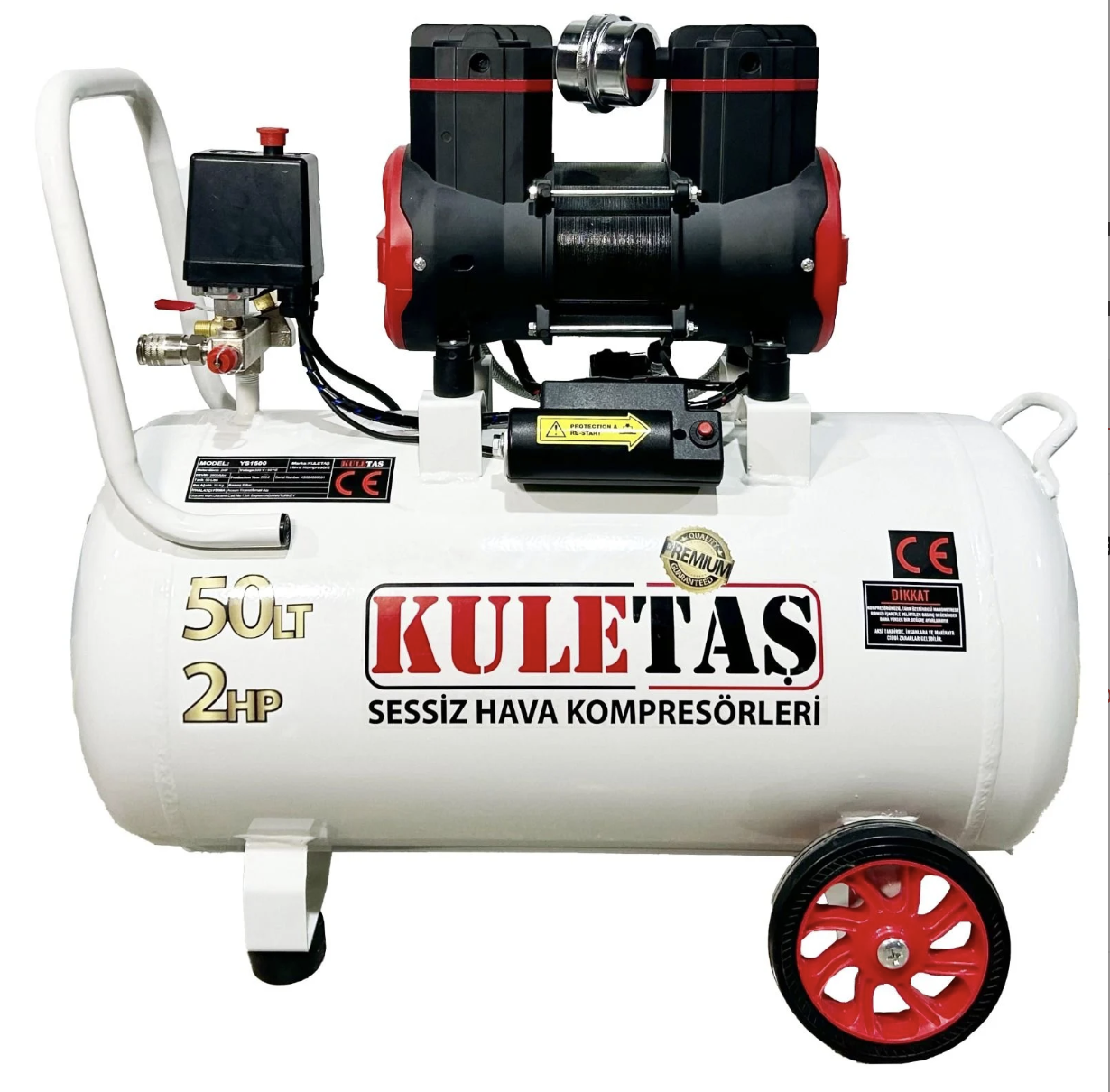 KULETAŞ 50 LİTRE 2HP PREMİUM KAFA SESSİZ HAVA KOMPRESÖRÜ