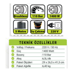 HAİS 110 BAR BASINÇLI YIKAMA MAKİNESİ