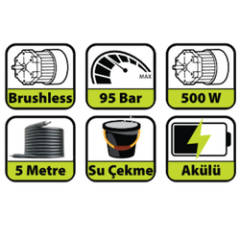 HAİS 95 BAR AKÜLÜ BASINÇLI YIKAMA MAKİNESİ
