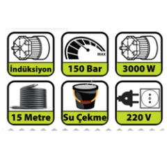 HAİS 3000 WATT İNVERTER KONTROLLÜ ELEKTROMANYETİK MOTORLU BASINÇLI YIKAMA KYS-8