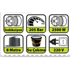 Hais 205 Bar İndüksiyon Motorlu Basınçlı Yıkama Makinesi LT7101