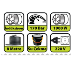 Hais 170 Bar İndüksiyon Motorlu Yüksek Basınçlı Yıkama Makinesi LT601GW