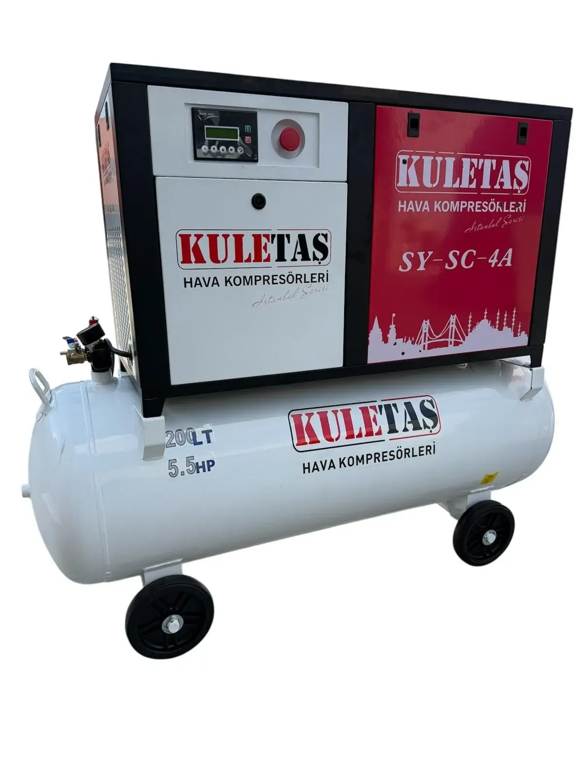Kuletaş 200 Litre 5,5 HP 220 V Vidalı Hava Kompresörü