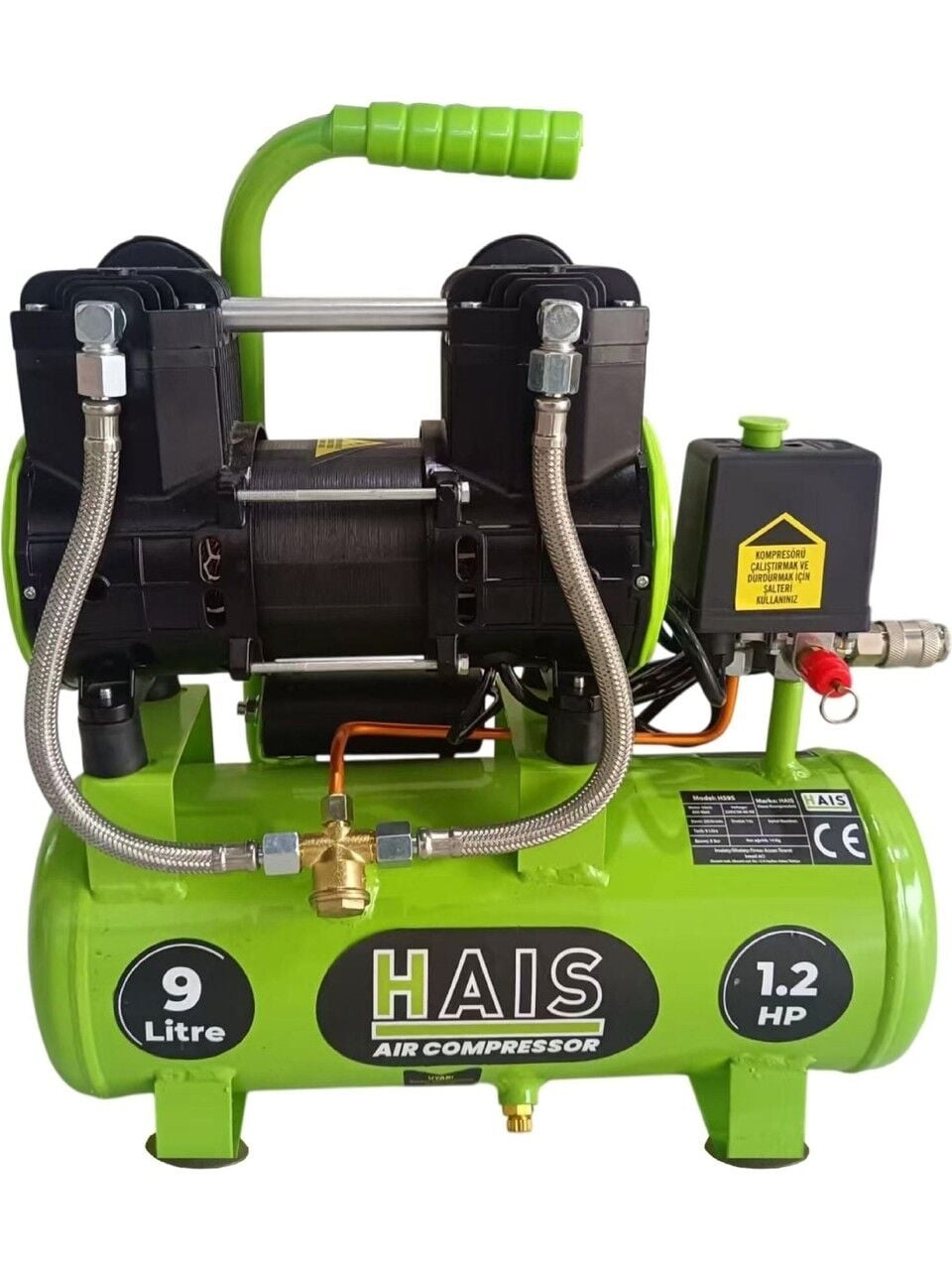 Hais 9 Litre Sessiz Yağsız Hava Kompresörü 1,2 HP