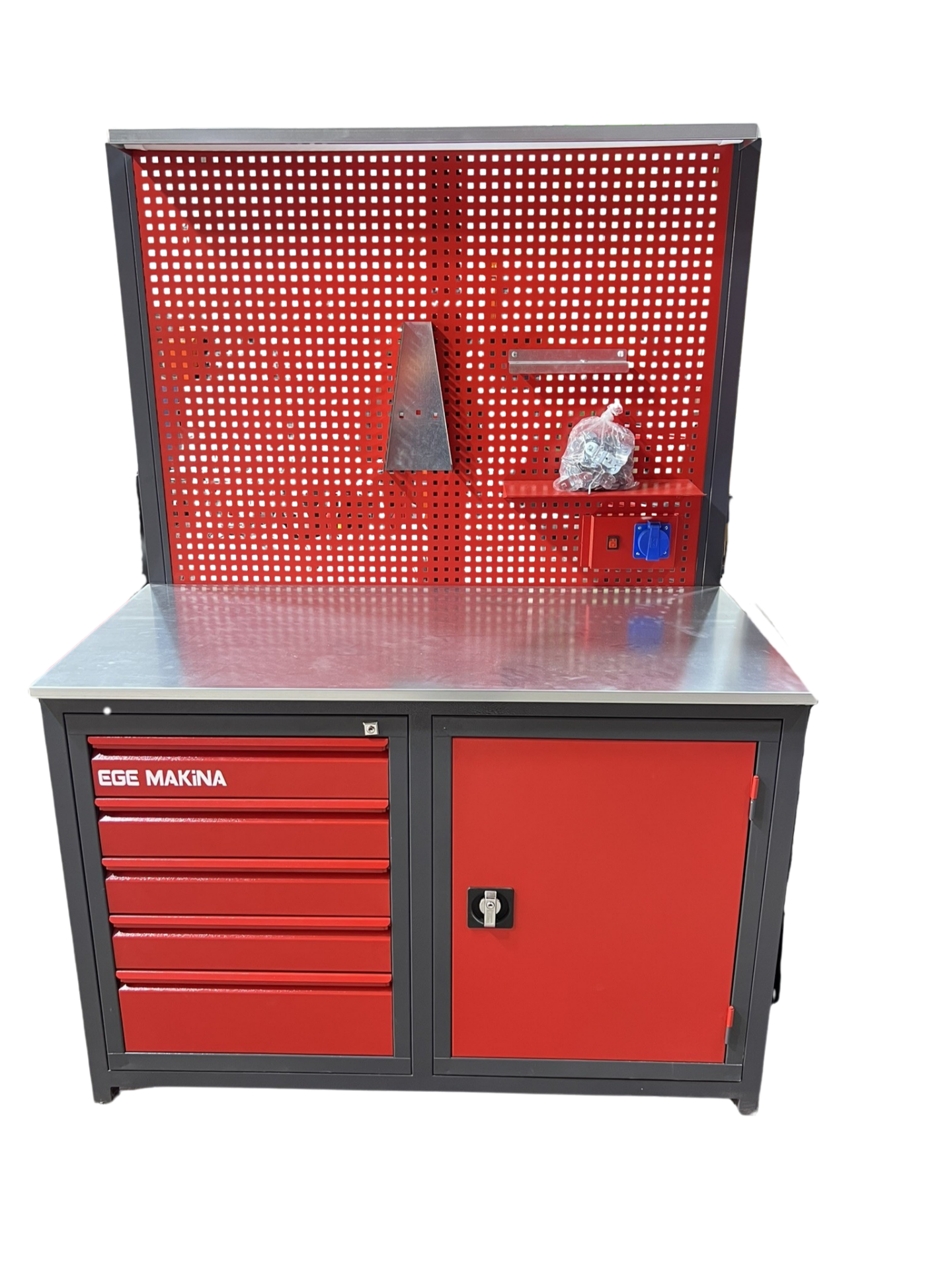 1.30 Metre 5 Çekmeceli 1 Dolaplı Takım Tezgahı