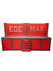 2.5 Metre 10 Çekmeceli 2 Dolaplı Takım Tezgahı