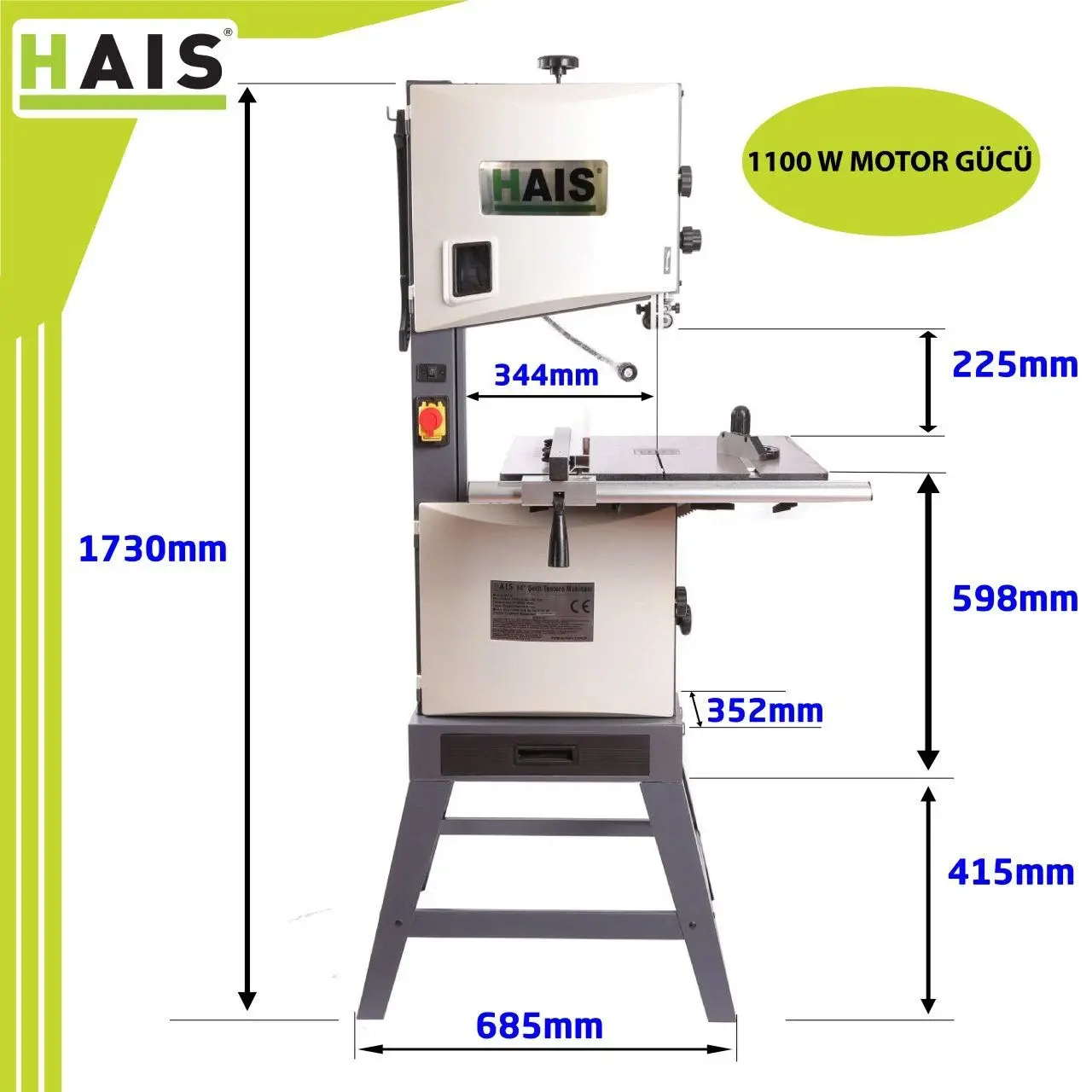 Hais MJ14 Ahşap Şerit Testere Makinası