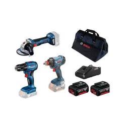 Bosch 0615990N3P GSR 185 + GDX 180 + GWS 180 2x4 Ah Akülü Vidalama ve Taşlama Seti